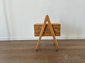 Cassetta in legno vintage porta cucito
