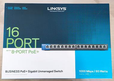 Switch Ethernet LINKSYS LGS116P, 16 porte, 8 POE