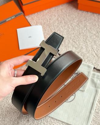 Cintura Hermès in vera pelle double face