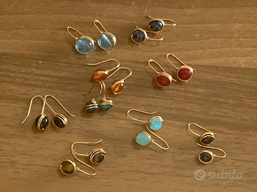 Orecchini pendenti in Rame e pietra dura naturale