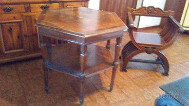 tavolo esagonale antico con ripiano