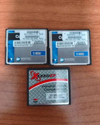 Lotto 3 Schede CF CompactFlash Industriali 1GB Win