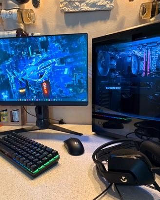 Postazione gaming (pc-monitor-mouse-tastiera)