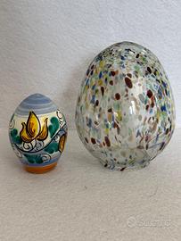 Uova in porcellana e vetro