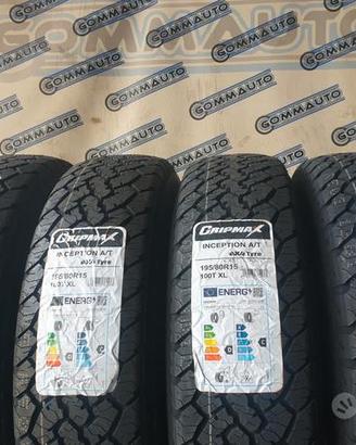 4 pneumatici nuovi 195 80 15 grjpmax at 4x4