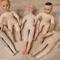 Bambole In Ceramica e Corpo In Stoffa
