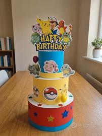 Torta finta compleanno bambino Pokémon 