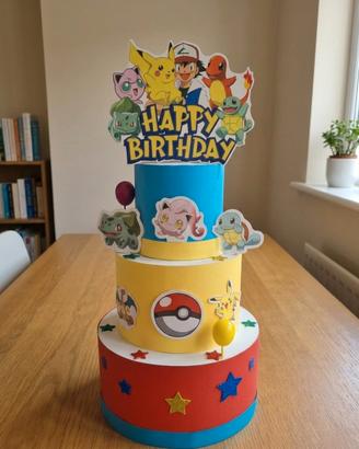 Torta finta compleanno bambino Pokémon 