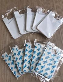 Lotto 10 Cover Tasca Portacarte smartphone bianco