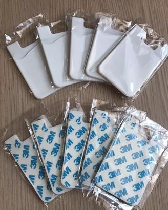 Lotto 10 Cover Tasca Portacarte smartphone bianco
