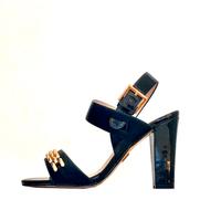 Laura Biagiotti - Sandali nero e oro con tacco