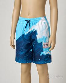 Costume da Bagno N°21 Bambino 10 Anni Onde Blu