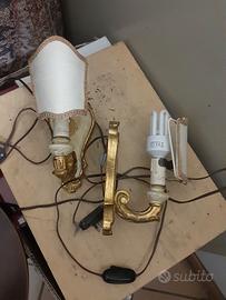 coppia vecchie applique legno.