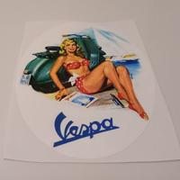 Adesivo Vespa Ragazza Vintage Retrò Sexy Moto