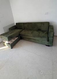 Divano letto angolare Verde