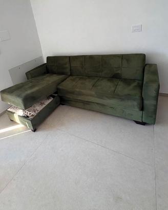 Divano letto angolare Verde