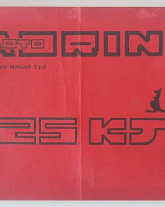 MOTO MORINI 125KJ-Libretto uso e manutenzione