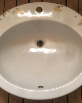 Lavabo da incasso soprapiano ceramica bianca nuovo