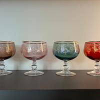 Coppe in vetro decorato