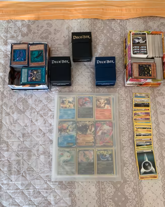 Lotto Carte Pokemon Yu-Gi-Oh Deck Box + Ex Bulk