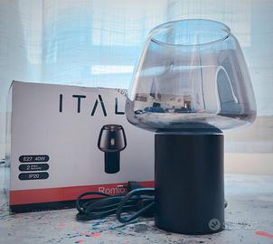 Lampada da tavolo metallo vetro fumè ITALUX ROMIO