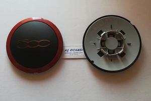 1 Coprimozzo Rosso ORIGINALE Fiat 500 Cinqucento