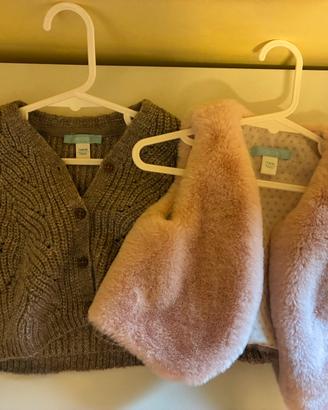 2 Cardigan golfini e pellicciotto Okaidi Obaibi