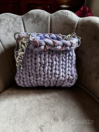 Borsa marshmallow in finta pelle lilla