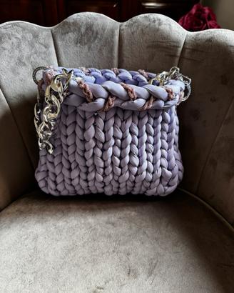 Borsa marshmallow in finta pelle lilla
