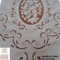 Tenda lino ricamo a mano cm. 310 x 240