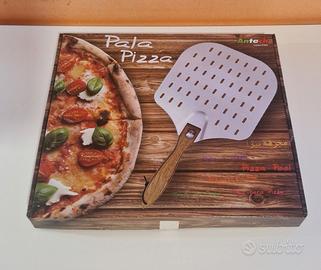 Pala per Pizza in Alluminio Forata con Manico