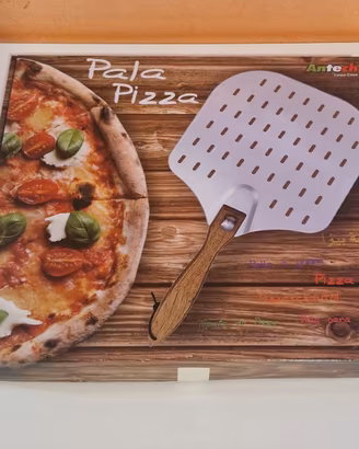 Pala per Pizza in Alluminio Forata con Manico