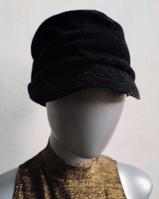 Cappello vintage anni 60 velluto nero