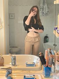 pantaloni sartoriali beige