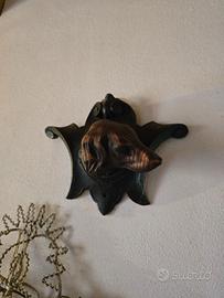 Coppia teste cani da caccia in legno