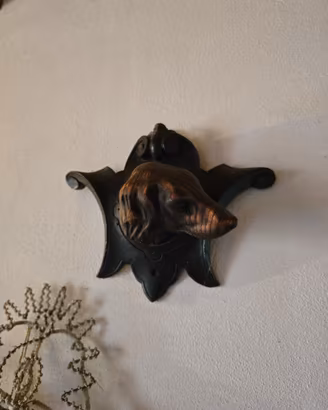 Coppia teste cani da caccia in legno