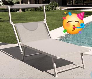 2 Lettini prendisole extralarge in alluminio 