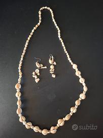 collana di vere conchiglie e orecchini conchiglie 
