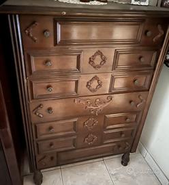 Settimino in legno, Cassettiera con 7 cassetti  Su