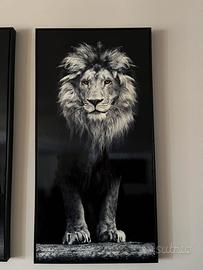 2 quadri design neri su tela animalier