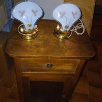 coppia comodini e abat jour d'epoca 