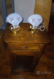 coppia comodini e abat jour d'epoca 