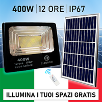 Faro Led 400W con Pannello Solare 12 ore