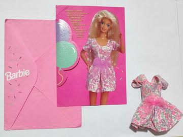 Barbie Fashion Greeting Cards abito rosa 1994