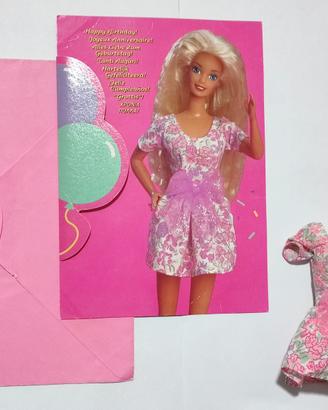 Barbie Fashion Greeting Cards abito rosa 1994