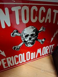 Lamierino vintage pericolo di morte