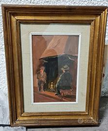 Quadro - Uomini al focolare