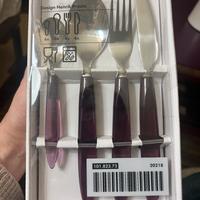 Set 24 posate IKEA manico viola nuova