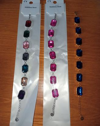 3 Bracciali in acciaio 