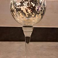 Portacandele a calice in vetro h 25cm